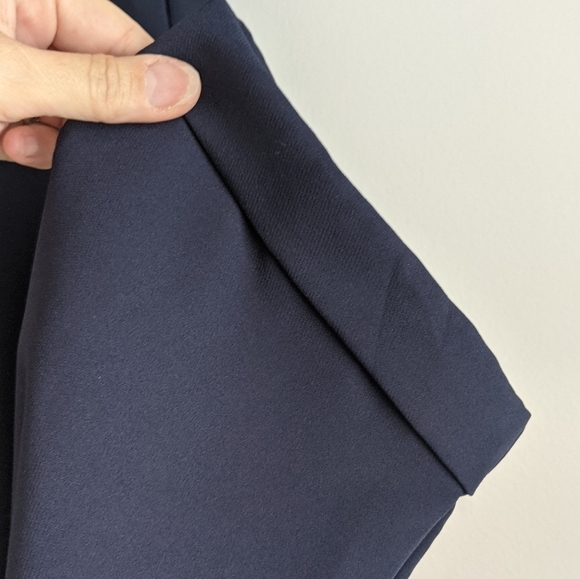 ENGLISH Factory High Rise Navy Blue Paper Bag Waist Pants M Ruffle - Picture 2 of 10